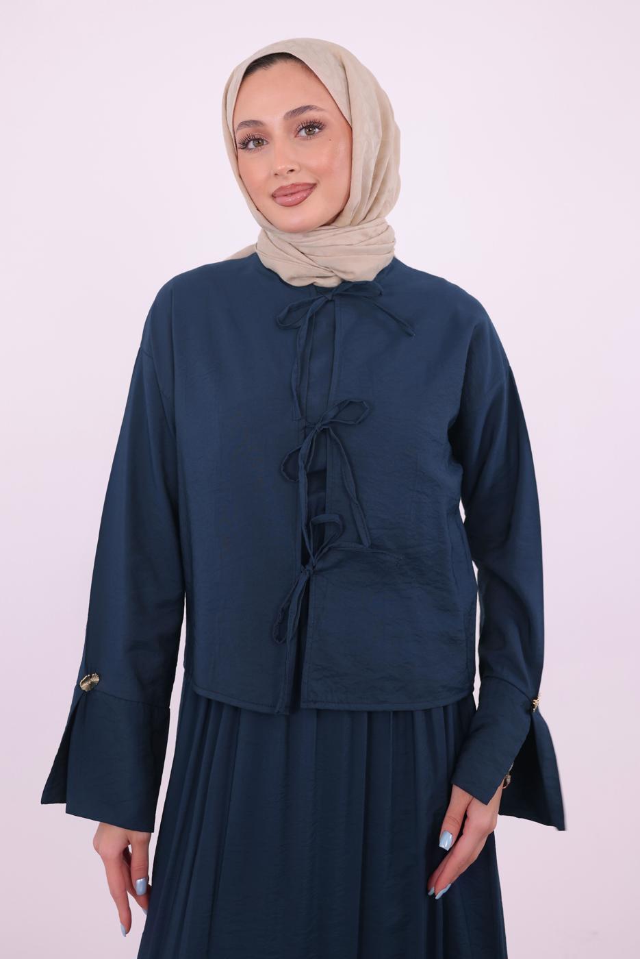 Vêtements hijab BLEU MARINE COSTUME AVEC VESTE T 9194