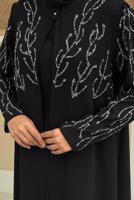 Tesettür giyim SİYAH YELEKLİ ELBİSELİ ABİYE TAKIM T 9293