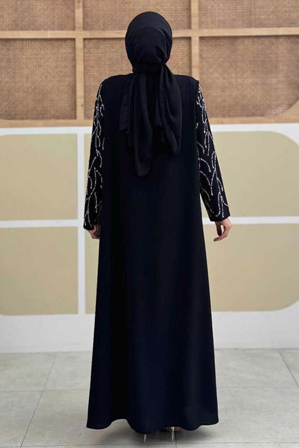 Tesettür giyim SİYAH YELEKLİ ELBİSELİ ABİYE TAKIM T 9293 - TRENDTESETTÜR