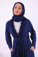Hijab clothing NAVY BLUE FRILLED PANTS SUIT T 1284