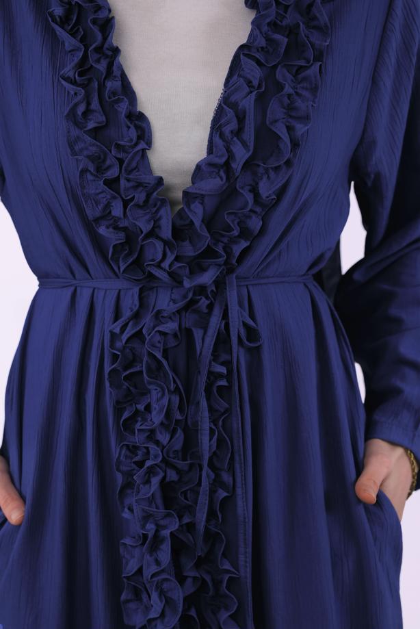 Vêtements hijab BLEU MARINE TAILLEUR PANTALON À VOLANTS T 1284 - TRENDTESETTÜR