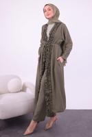 Hijab clothing MINK FRILLED PANTS SUIT T 1284