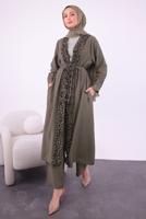 Hijab clothing MINK FRILLED PANTS SUIT T 1284