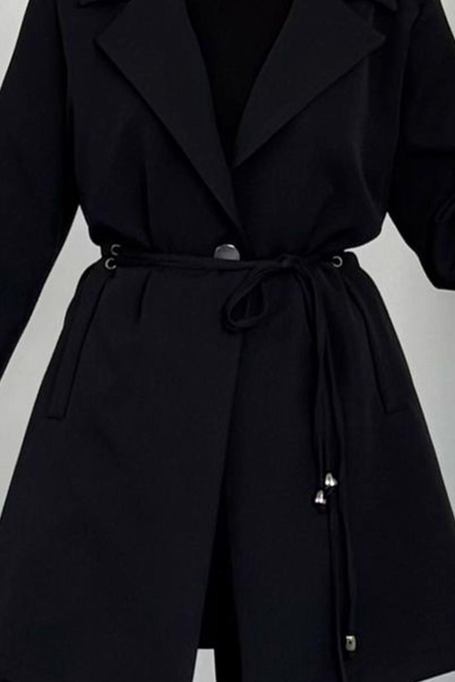 Tesettür giyim SİYAH BAĞCIK DETAYLI PANTOLONLU TAKIM T 2226