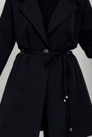 Tesettür giyim SİYAH BAĞCIK DETAYLI PANTOLONLU TAKIM T 2226