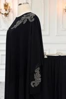 Vêtements hijab NOIR COSTUME PANTALON DE SOIRÉE AVEC BIJOU T 4431
