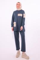 Tesettür giyim GRİ CEPLİ PANTOLONLU TAKIM T 5074