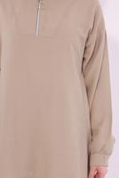 Tesettür giyim KAHVE FERMUARLI PANTOLONLU TAKIM T 5274