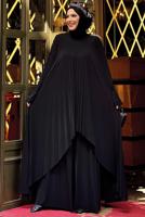 Tesettür giyim SİYAH PİLELİ PANTOLONLU TAKIM T 5758