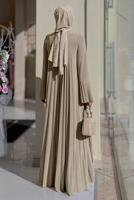 Tesettür giyim VİZON PİLELİ PANTOLONLU TAKIM T 5758