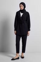 Vêtements hijab NOIR COSTUME PANTALON CEINTURE T 5816