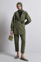 Vêtements hijab KAKI COSTUME PANTALON CEINTURE T 5816