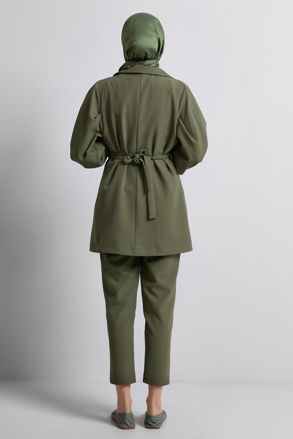Vêtements hijab KAKI COSTUME PANTALON CEINTURE T 5816