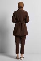 Vêtements hijab BRUN COSTUME PANTALON CEINTURE T 5816