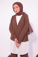 Vêtements hijab BRUN COSTUME PANTALON COL CHEMISE T 6174