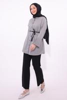 Hijab clothing BLACK STRIPED PANTS SUIT T 6284