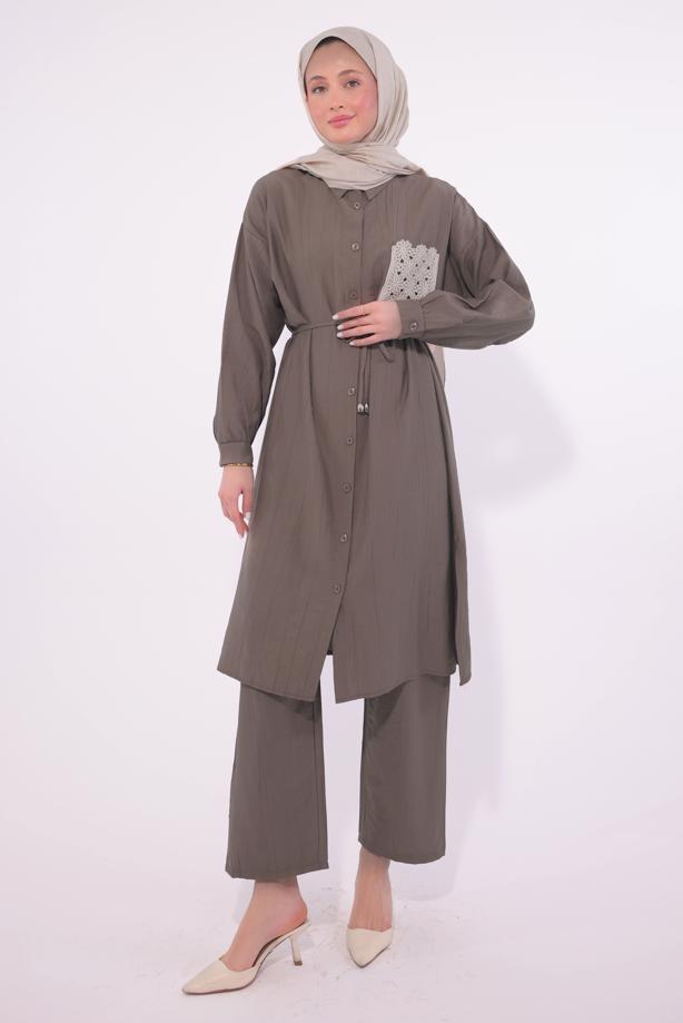 Vêtements hijab VISON COSTUME PANTALON BRODÉ T 6374 - TRENDTESETTÜR