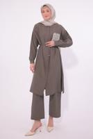 Hijab clothing MINK EMBROIDERED PANTS SUIT T 6374