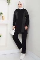 Vêtements hijab NOIR COSTUME PANTALON DÉTAILLÉ GEM T 7075