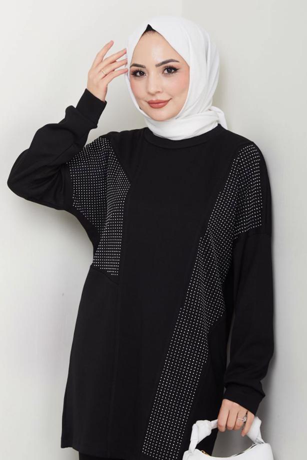 Vêtements hijab  GEM DETAILED PANTS SUIT T 7075 - TRENDTESETTÜR