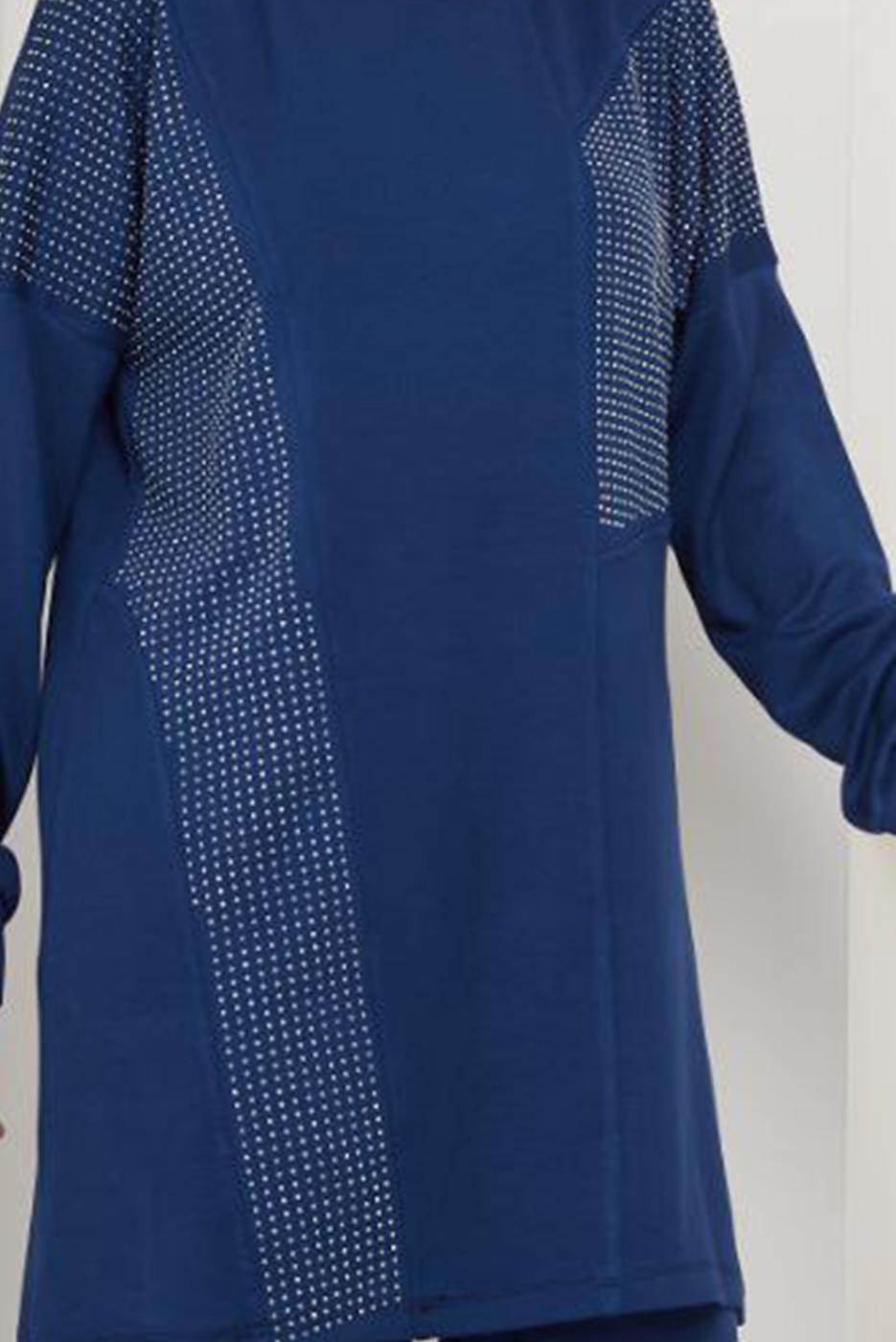 Vêtements hijab BLEU MARINE COSTUME PANTALON DÉTAILLÉ GEM T 7075