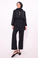 Hijab clothing BLACK TIED WAIST PANTS SUIT T 8184