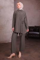 Hijab clothing MINK SHIRT COLLAR PANTS SUIT T 8884