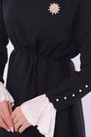 Tesettür giyim SİYAH BONCUK DETAYLI PANTOLONLU TAKIM T 9174