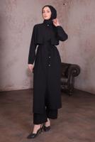 Hijab clothing BLACK TIED WAIST PANTS SUIT T 9784