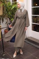 Hijab clothing MINK LACE DETAILED PANTS SUIT T 9984