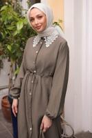 Hijab clothing MINK LACE DETAILED PANTS SUIT T 9984