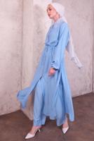 Hijab clothing BLUE LACE COLLAR PANTS SUIT T 9994