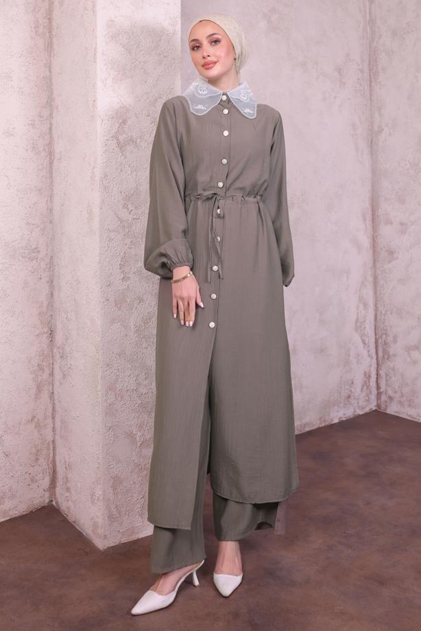 Vêtements hijab VISON COSTUME PANTALON À COL EN DENTELLE T 9994 - TRENDTESETTÜR