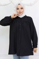 Vêtements hijab NOIR TUNIQUE CHEMISE T 03021