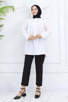 Vêtements hijab BLANC TUNIQUE CHEMISE T 03021