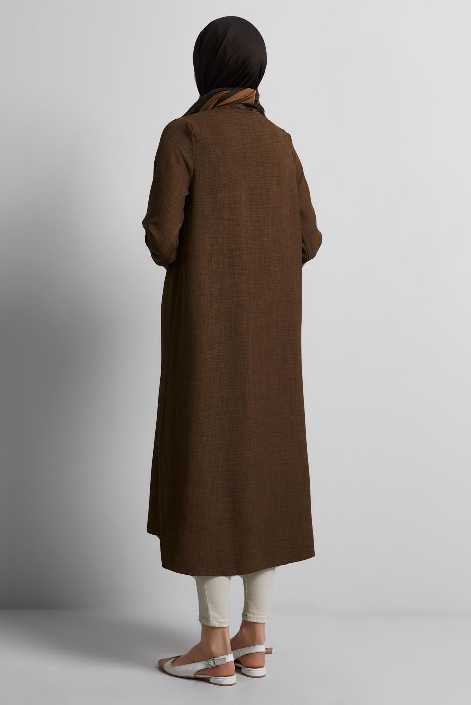 Tesettür giyim KAHVE UZUN TUNİK T 0716