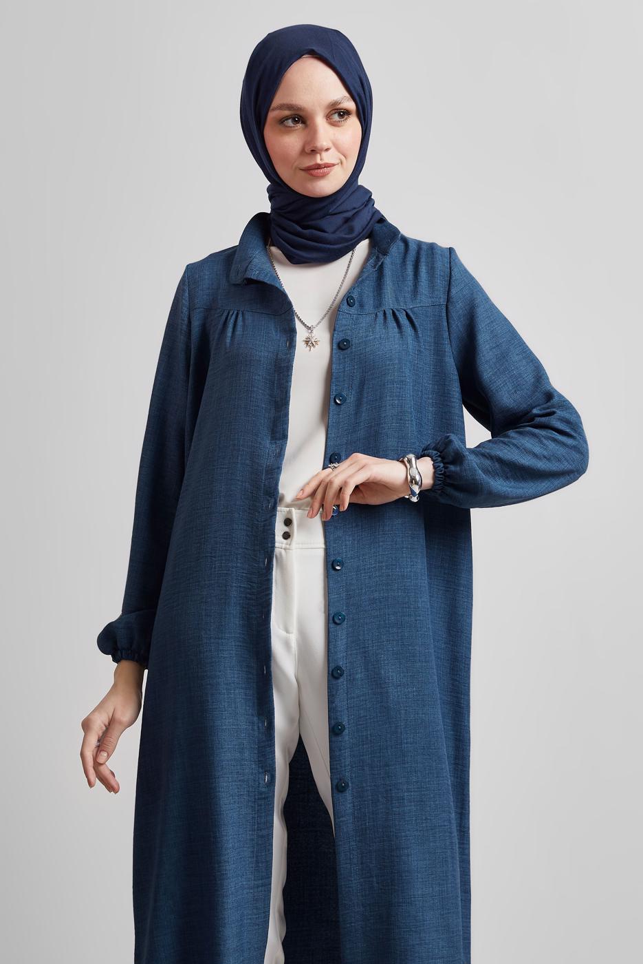 Vêtements hijab BLEU MARINE TUNIQUE LONGUE T 0716
