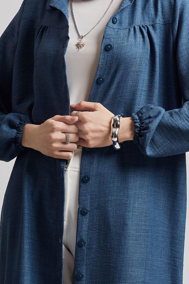 Vêtements hijab BLEU MARINE TUNIQUE LONGUE T 0716 - TRENDTESETTÜR