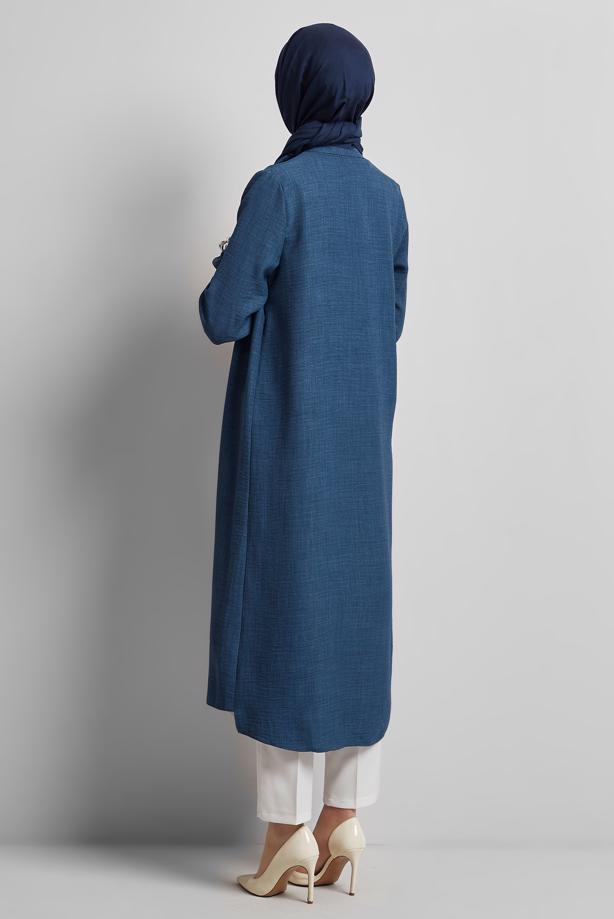 Vêtements hijab BLEU MARINE TUNIQUE LONGUE T 0716 - TRENDTESETTÜR