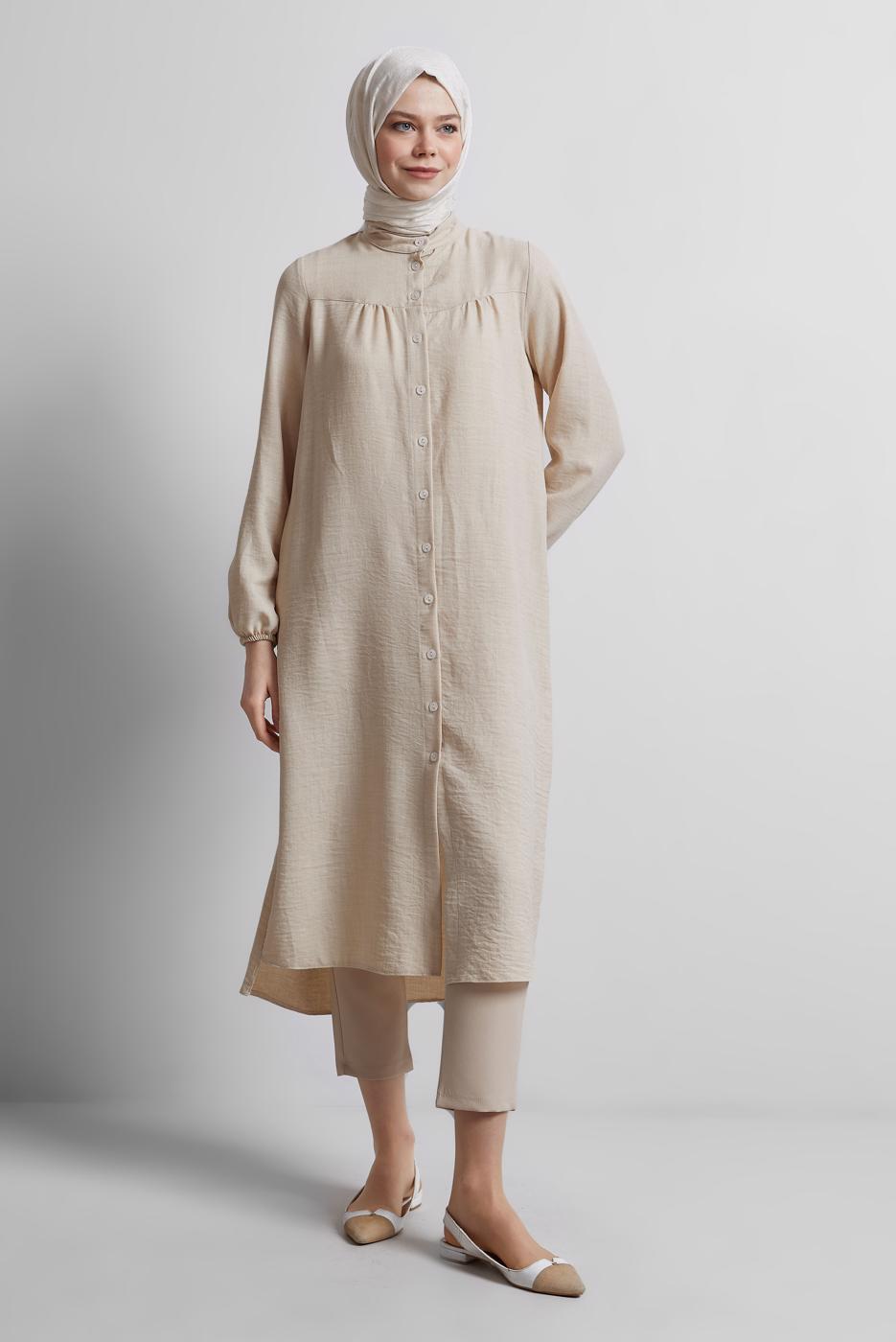Hijab clothing BEIGE LONG TUNIC T 0716