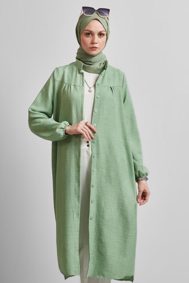 Vêtements hijab VERT TUNIQUE LONGUE T 0716 - TRENDTESETTÜR