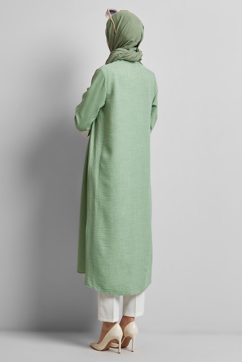 Vêtements hijab VERT TUNIQUE LONGUE T 0716