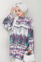 Vêtements hijab FUCHSIA TUNIQUE À MOTIFS EN COTON T 1977