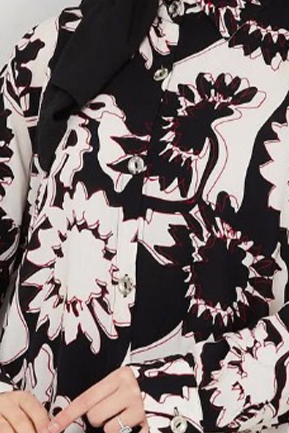 Vêtements hijab NOIR TUNIQUE EN COTON À MOTIFS T 1980