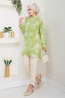 Vêtements hijab VERT TUNIQUE À MOTIFS EN COTON T 4046