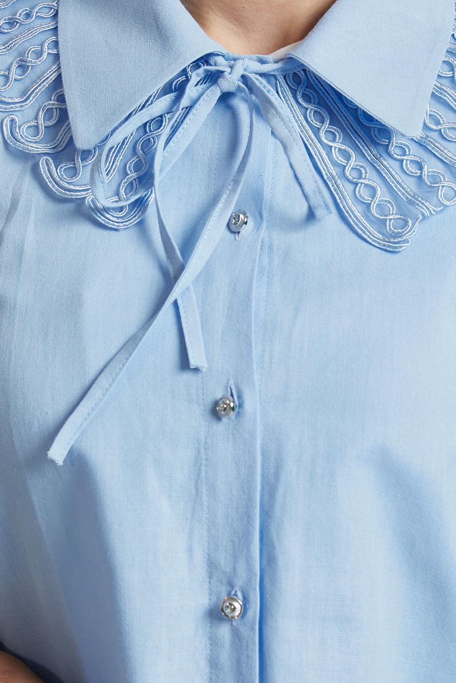 Vêtements hijab BLEU TUNIQUE CHEMISE EN COTON T 4122