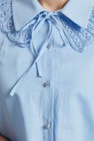 Vêtements hijab BLEU TUNIQUE CHEMISE EN COTON T 4122