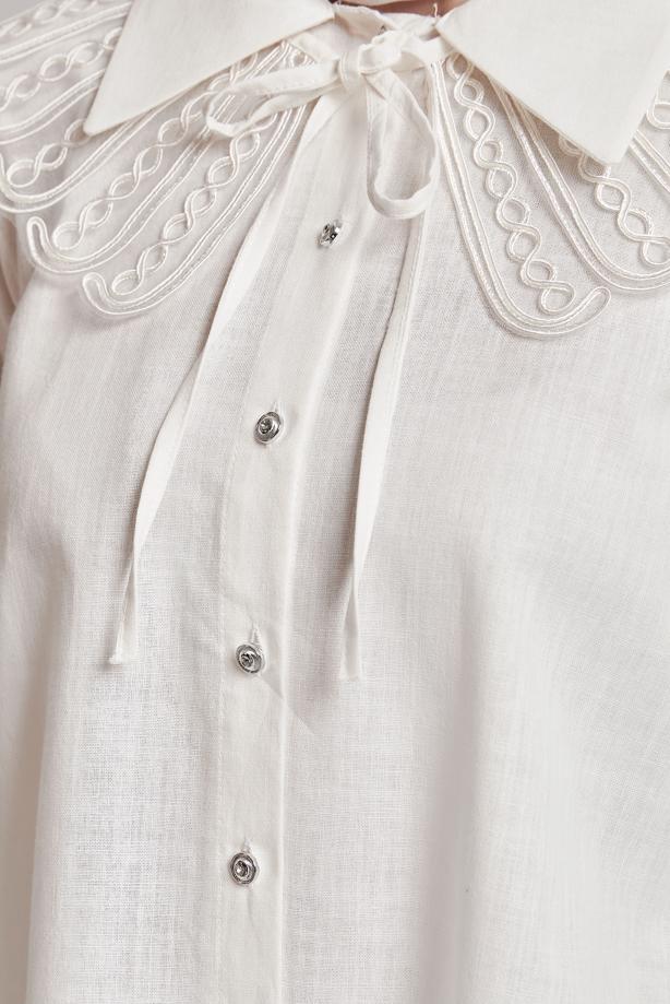 Vêtements hijab ÉCRU TUNIQUE CHEMISE EN COTON T 4122 - TRENDTESETTÜR