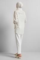 Tesettür giyim EKRU PAMUKLU GÖMLEK TUNİK T 4122