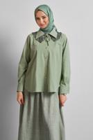 Vêtements hijab VERT TUNIQUE CHEMISE EN COTON T 4122